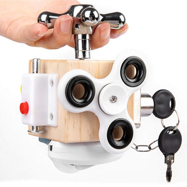 Busy Cube Sensory Fidget | Multifunctional Wooden Block Toy